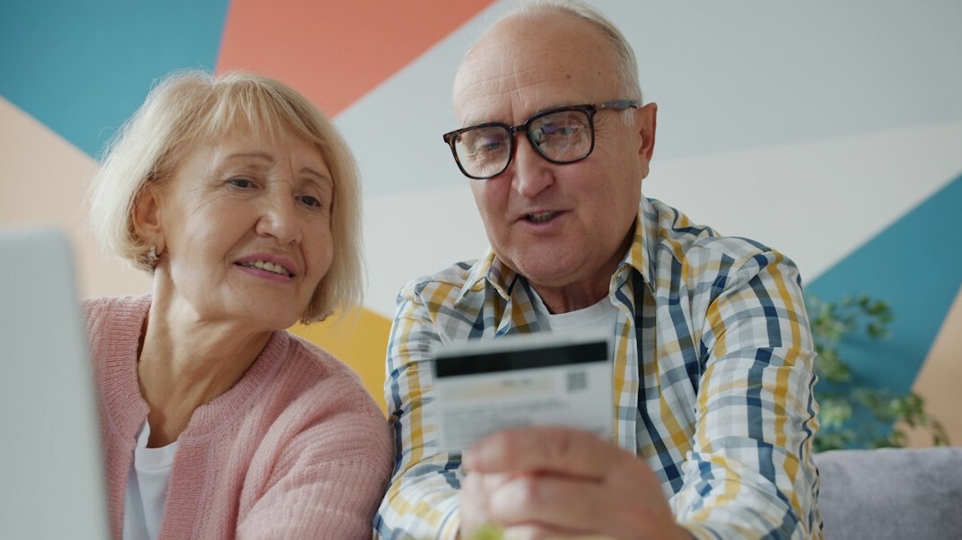 retired couple reviewing finances